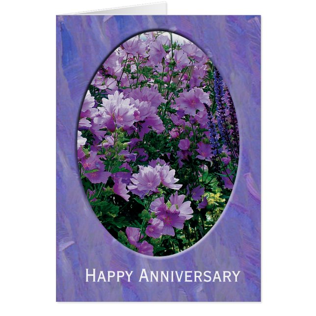 Carte à fleurs de Joyeux Anniversaire. (Devant)