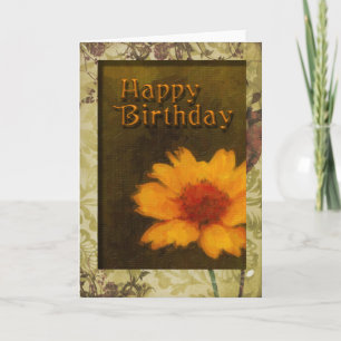 Carte à fleurs encadrée d'anniversaire