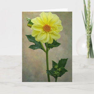 Carte à fleurs jaune unique