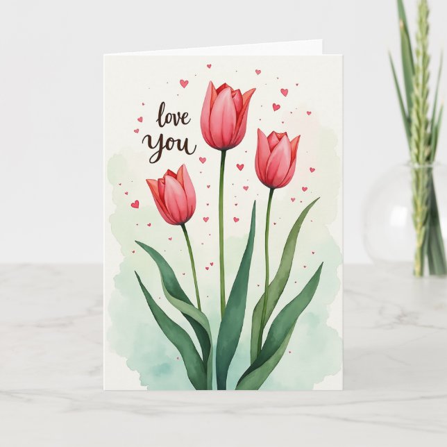 Carte à fleurs peintes Chevron (Devant)