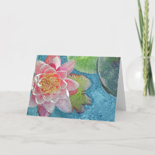 Carte à fleurs rose