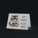 Carte A Friend Like You Journey Raccoon Birthday Fun<br><div class="desc">HaPpy Birthday friend like you makes the journey worthwhile. Fun Watercolor Raccoon Friends for those who love animals and have a sense of hummor</div>