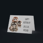 Carte A Friend Like You Journey Raccoon Birthday Fun<br><div class="desc">HAppy Birhday friend like you makes the journey worthwhile. Fun Watercolor Raccoon Friends for those who love animals and have a sense of hummor</div>