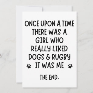 Carte A girl who really liked Rugby and Dogs.