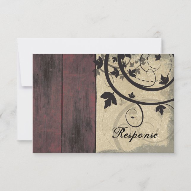 Carte à grange à réponse mariage de automne RSVP (Devant)