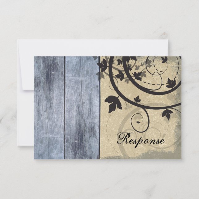 Carte à grange à réponse mariage de automne RSVP (Devant)