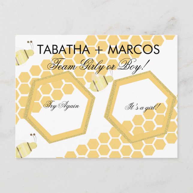 Carte à gratter DIY pour révélation de sexe Bébé a (Devant)