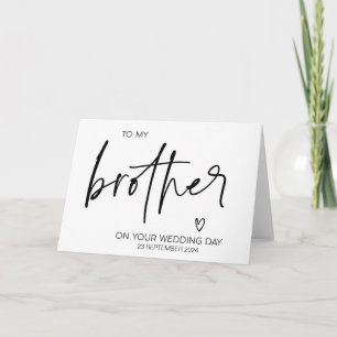 Carte À Groom Brother sur votre cadeau de mariage