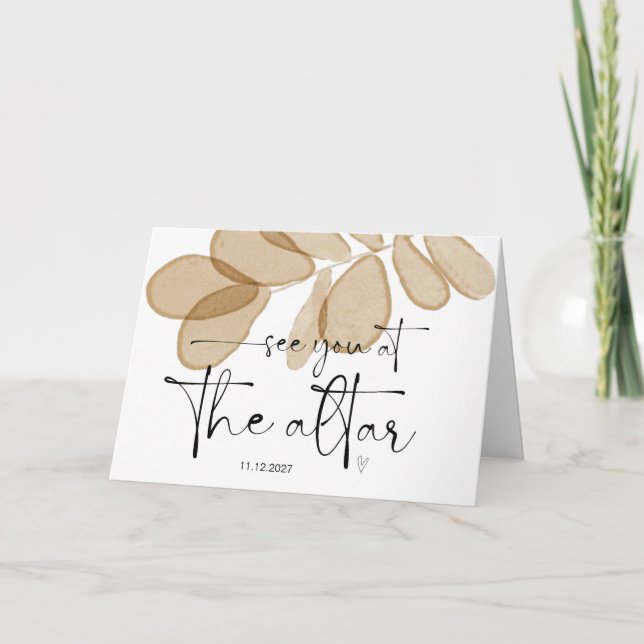 Carte À Groom De Mariée Vous Voir à L'Autel Mr & Mrs. (Devant)