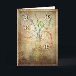 Carte A grungy 18th birthday card<br><div class="desc">Une carte d'anniversaire grungy,  en détresse.Le vase et les fleurs sont faits d'écriture!</div>