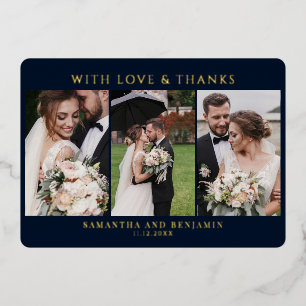 Carte à huile d'or de Mariage de photo moderne
