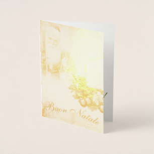 Carte à huile Vintage Buon Natale Felice Anno Nuov