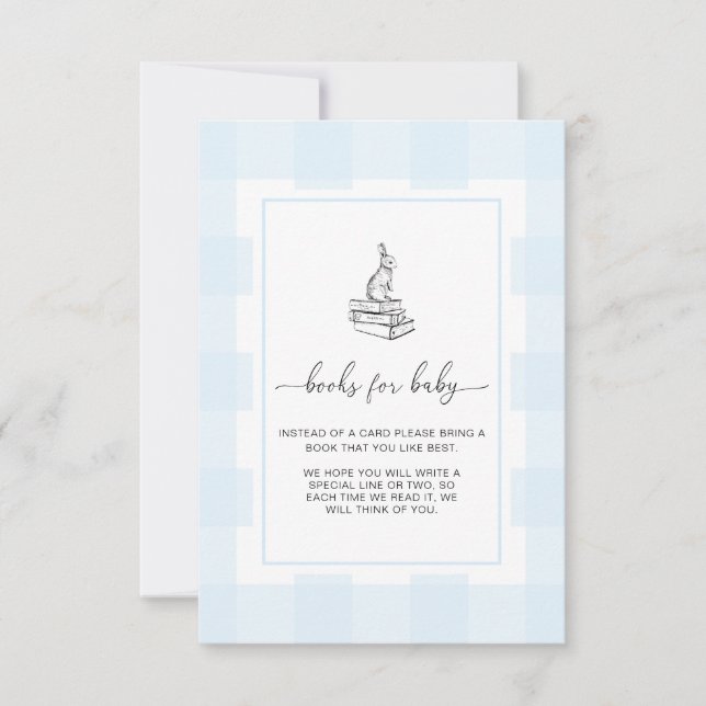 Carte à insérer pour les livres Blue Gingham Bunny (Devant)