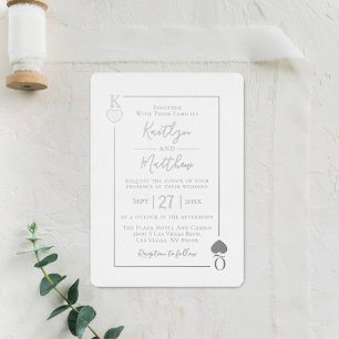 Carte à jouer de mariage en feuille d'argent vérit