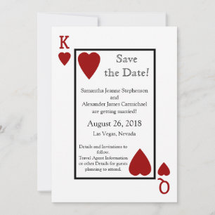 Carte à jouer rouge Enregistrer la date