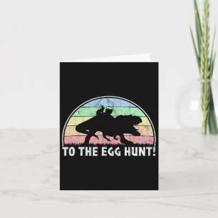 Carte À La Chasse Aux Oeufs - T-rex Bunny Dinosaure Pâqu