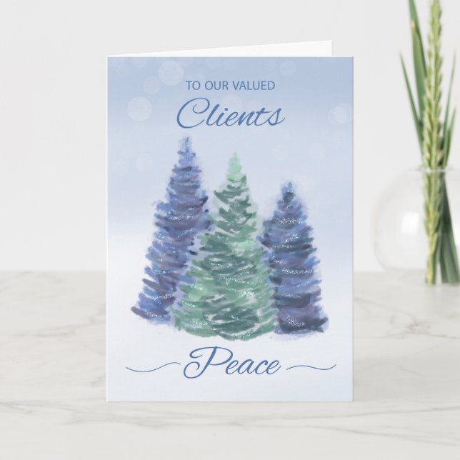 Carte À la clientèle Vacances tranquilles avec arbres À  (Devant)