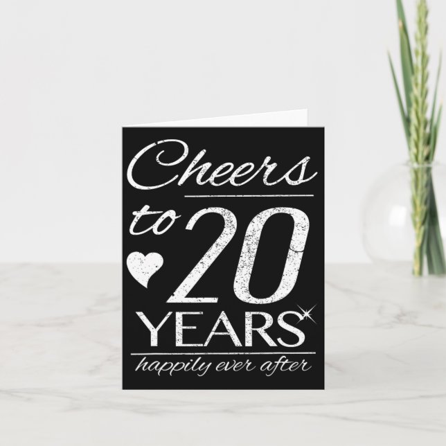 Carte À la fête pour 20 ans des couples mariés Mariage 2 (Devant)