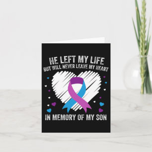 Carte À la mémoire de mon fils aimant Prévention du suic