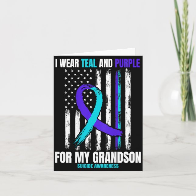 Carte À la mémoire de mon petit-fils Drapeau de sensibil (Devant)