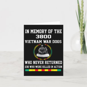 Carte À la mémoire des 3800 chiens de la guerre du Vietn