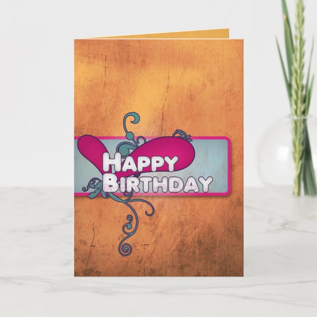Carte à la mode de joyeux anniversaire (Devant)