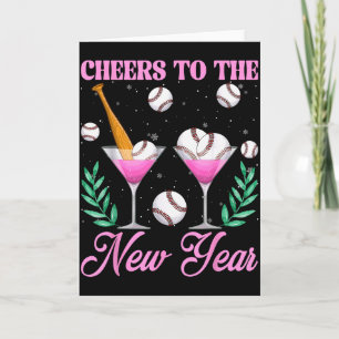 Carte À la nouvelle année Champagne Gl &amp; Baseball