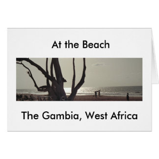Carte, "À la plage, Gambie, Afrique de l'Ouest"