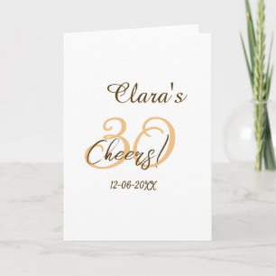 Carte À la vôtre trentième anniversaire brun orange char