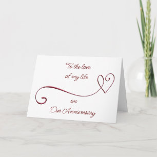CARTE À "L'AMOUR DE MA VIE" POUR "NOTRE ANNIVERSAIRE"