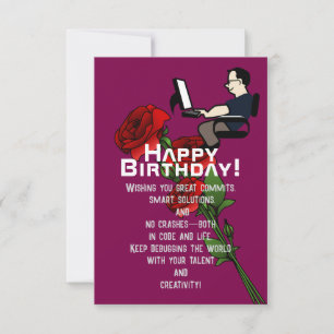 Carte À l'anniversaire d'un ingénieur en logiciel brilla