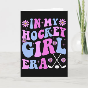 Carte À l'ère de ma fille de hockey Groovy Jour de match