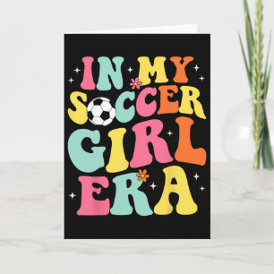 Carte À l'ère de ma fille footballeuse Rétro Groovy Fill