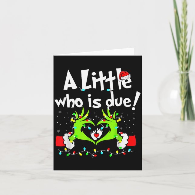 Carte A Little Who Is Due Christmas Pregnancy Announceme (Devant)