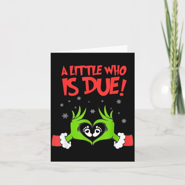 Carte A Little Who Is Due Cute Christmas Pregnancy Annou (Devant)