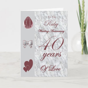 Carte À l'occasion de notre anniversaire de Ruby Mariage