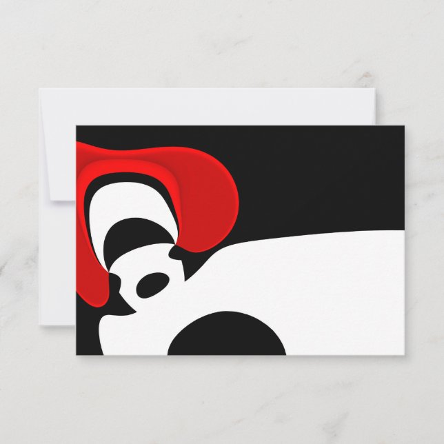 Carte À M. Redd : Noir, blanc et rouge Abstraits (Devant)
