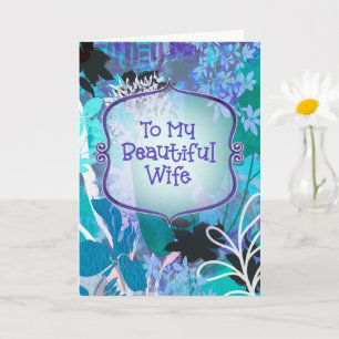 Carte À ma belle épouse – Fleurs romantiques violettes