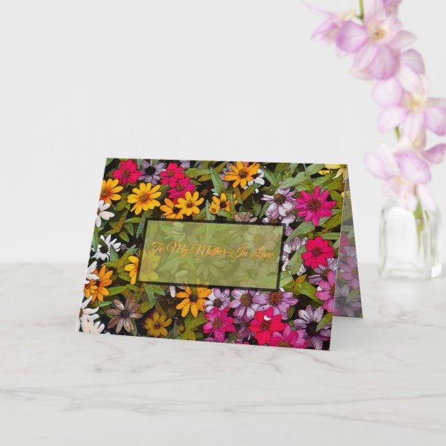 Carte À ma belle-mère / floral / Chanceux moi (Orchidée)