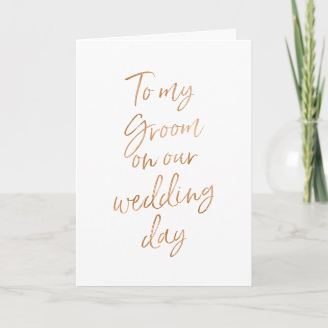 Carte À ma chambre sur notre mariage | Rose Gold élégant (Devant)