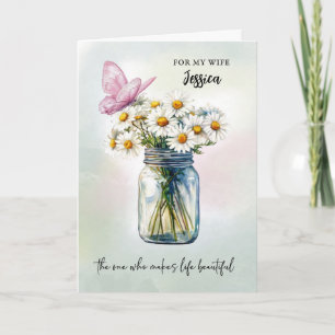Carte À ma femme Fête des mères Personnalisez Mason Jar