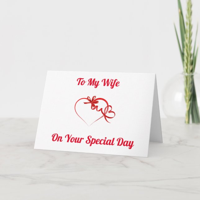 CARTE À MA **FEMME** JOLIE ANNIVERSAIRE AVEC AMOUR (Devant)