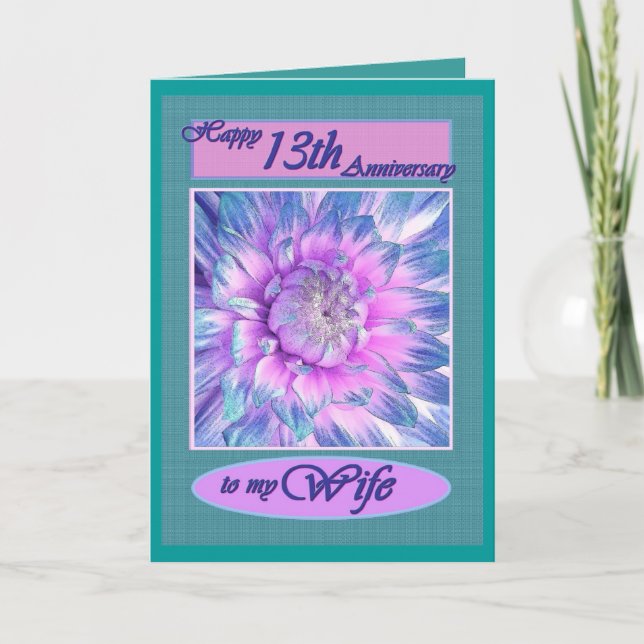 Carte À ma femme - Joyeux 13e anniversaire (Devant)