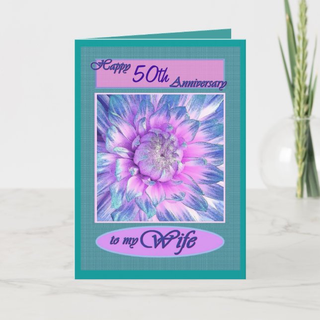 Carte À ma femme Joyeux 50e anniversaire V2 (Devant)