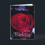 Carte À ma femme sur son anniversaire Rose rouge romanti<br><div class="desc">Magnifique gros plan d'une rose rouge pour votre femme pour son anniversaire, avec une belle rose rouge profonde incarnant l'amour! Le verset intérieur peut être customisé, ainsi que l'avant... Je l'ai rendu très romantique... mais dites ce que vous voulez à l'intérieur... vous pouvez être créatif et ajouter quelque chose de...</div>