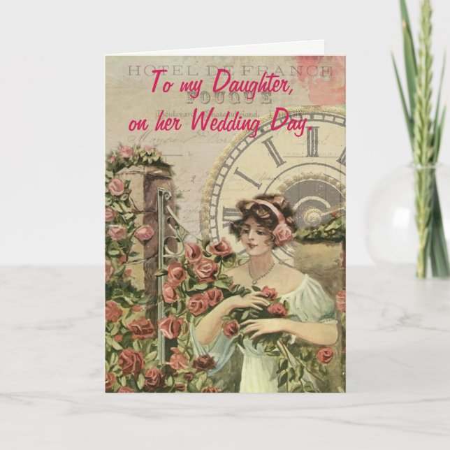 Carte À ma fille, le jour de son mariage. (Devant)