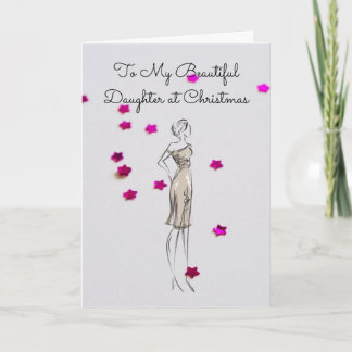 Carte À ma fille magnifique à Noël