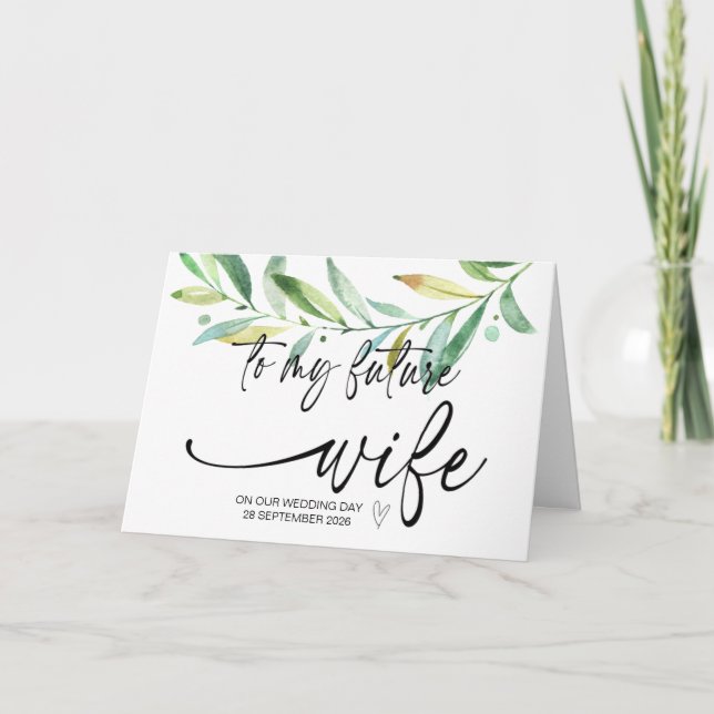 Carte À ma future épouse de Groom sur notre jour de mari (Devant)