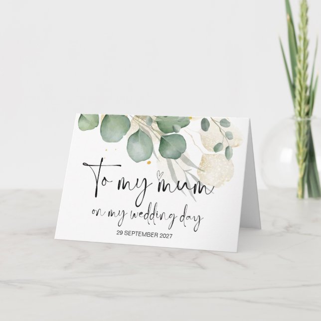 Carte À ma mère Merci de jour de mariage de mariée (Devant)