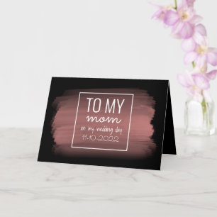 Carte "À MA MÈRE"   Rose Gold et Mariage noir